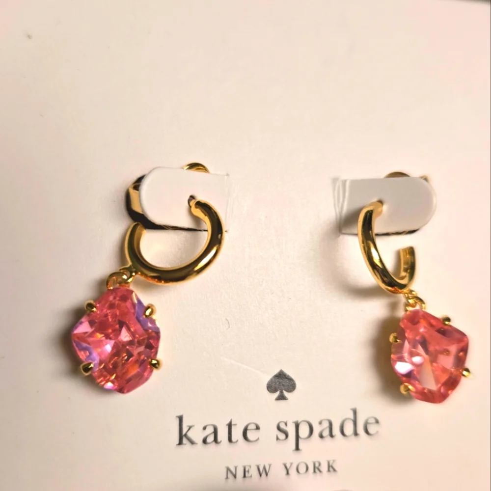 Kate Spade Drop Huggies  Earrings NIB - Picture 2 of 4